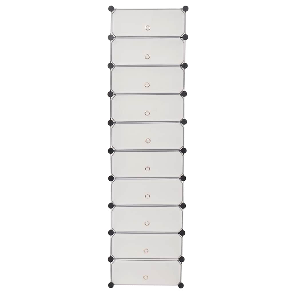 vidaXL Shoe Organiser | White | Plastic panels, Steel frames | Shoe Organiser 2