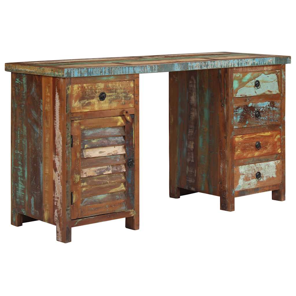 Pedestal Desk 140x50x77 cm Solid reclaimed wood