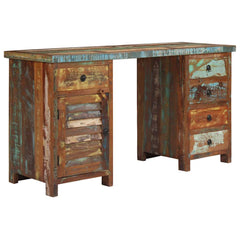 Pedestal Desk 140x50x77 cm Solid reclaimed wood