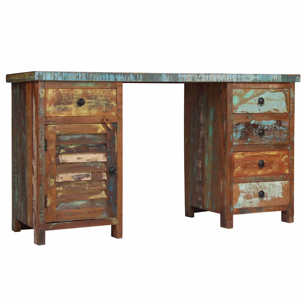 Pedestal Desk 140x50x77 cm Solid reclaimed wood