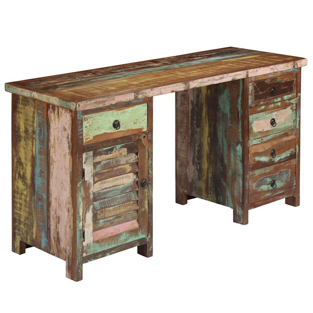 Pedestal Desk 140x50x77 cm Solid reclaimed wood