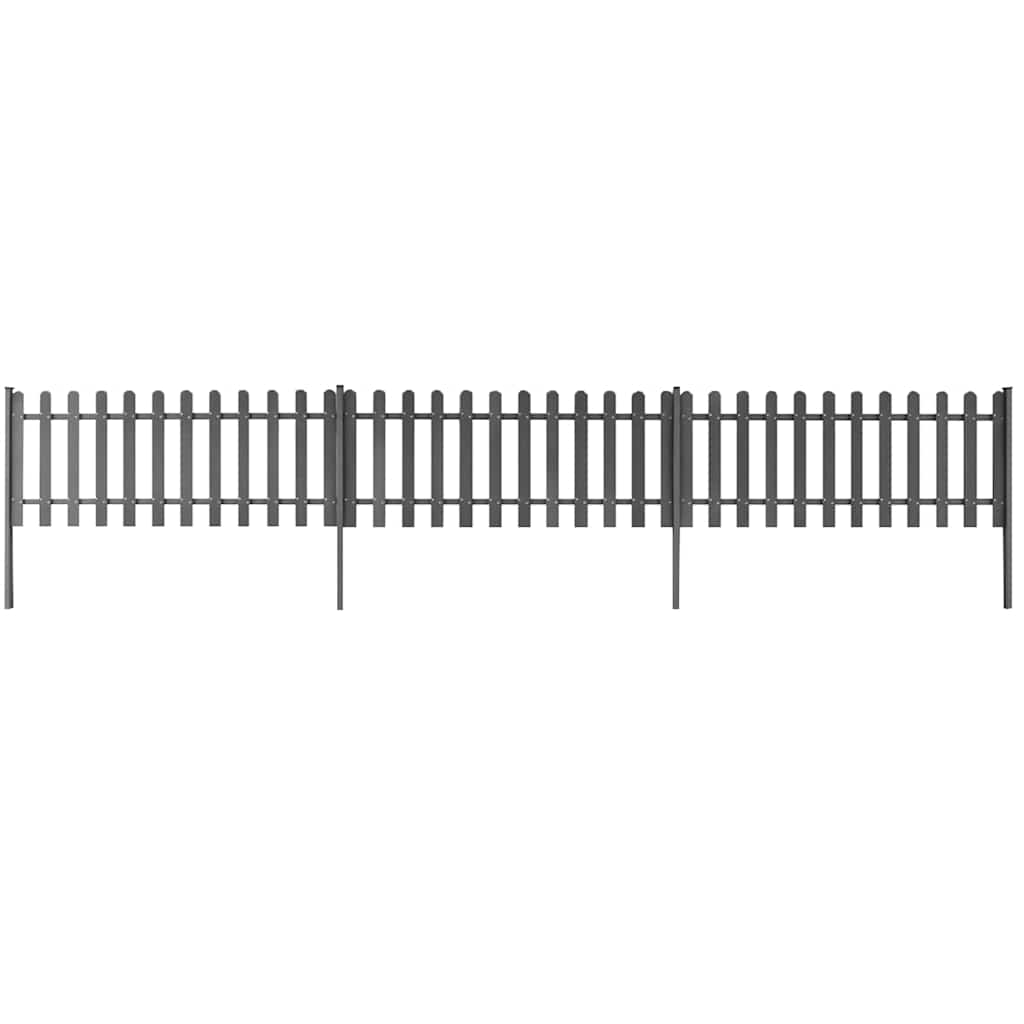Picket Fence with Posts 3 pcs WPC 600 cm 60 cm