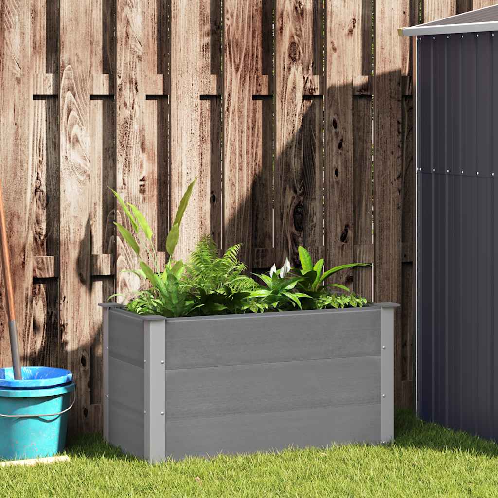 Garden Raised Bed WPC Grey Depth 50 cm 100 cm 54 cm