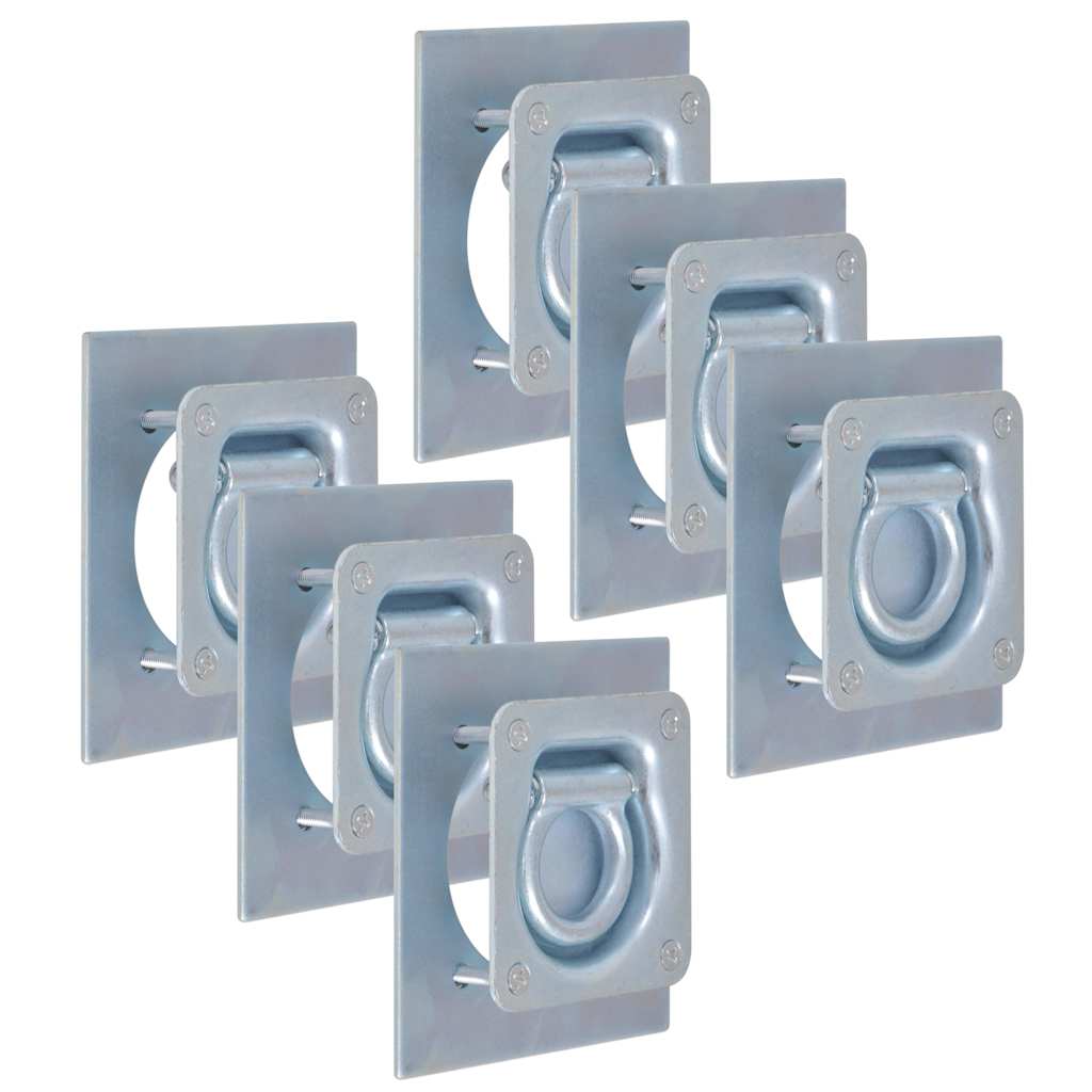 vidaXL Lashing Rings for Trailer 6 pcs Galvanised Steel 2000 kg 1