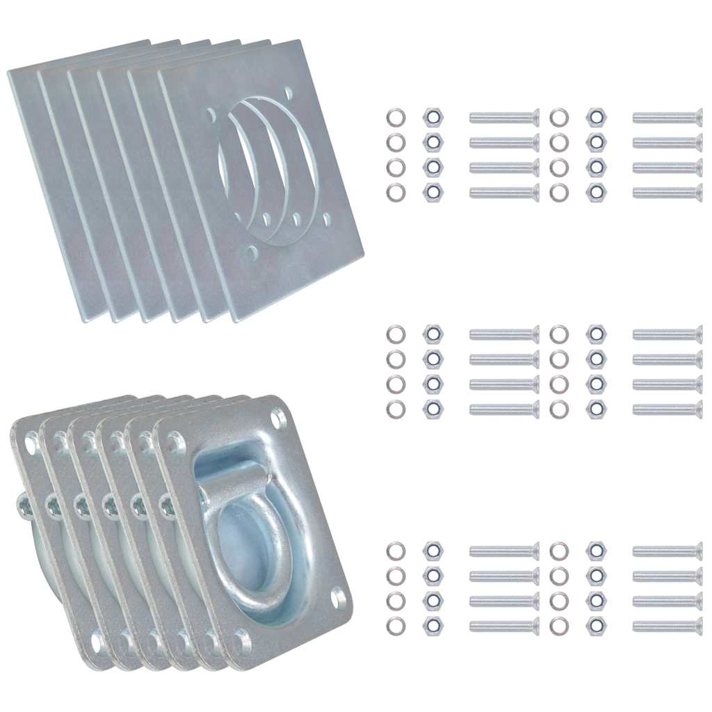 vidaXL Lashing Rings for Trailer 6 pcs Galvanised Steel 2000 kg 2