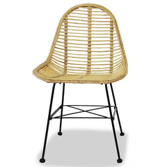 vidaXL Dining Chairs 4 pcs Natural Rattan 2
