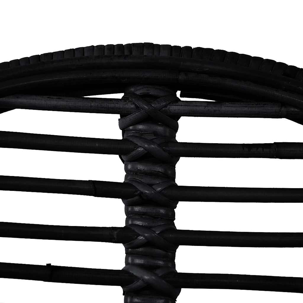 vidaXL Dining Chairs 4 pcs Black Natural Rattan 4