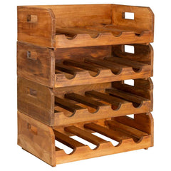 vidaXL Wine Racks 4 pcs for 16 Bottles Solid Mahogany Wood 2