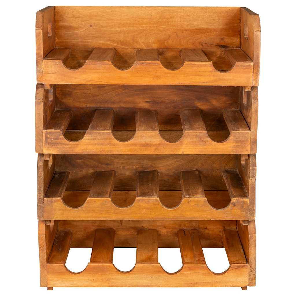 vidaXL Wine Racks 4 pcs for 16 Bottles Solid Mahogany Wood 5