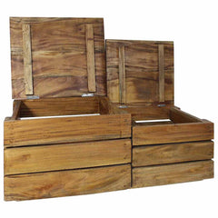 244498 vidaXL Storage Crate Set 2 Pieces Solid Mahogany Wood 2