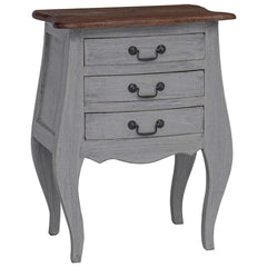 Bedside Cabinet Solid Mahogany Wood 48x35x64 cm Brown and white