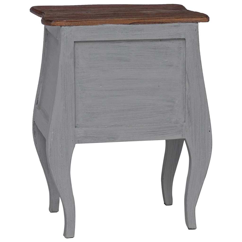 Bedside Cabinet Solid Mahogany Wood 48x35x64 cm Brown and white