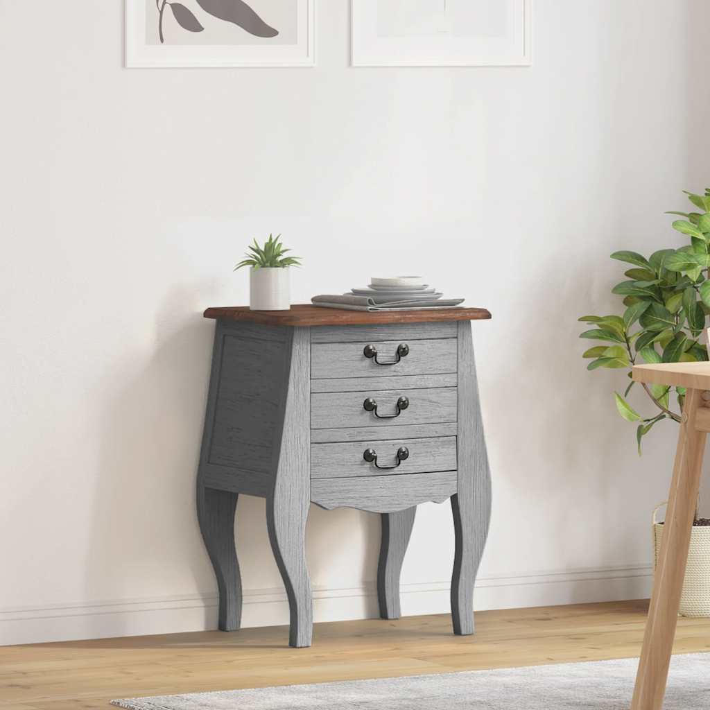 vidaXL Bedside Cabinet Solid Mahogany Wood 48x35x64 cm 1