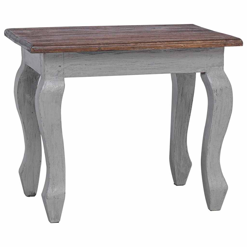 Nesting Table 3 pcs Brown Solid Mahogany wood Brown and white