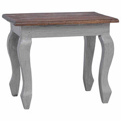 Nesting Table 3 pcs Brown Solid Mahogany wood Brown and white