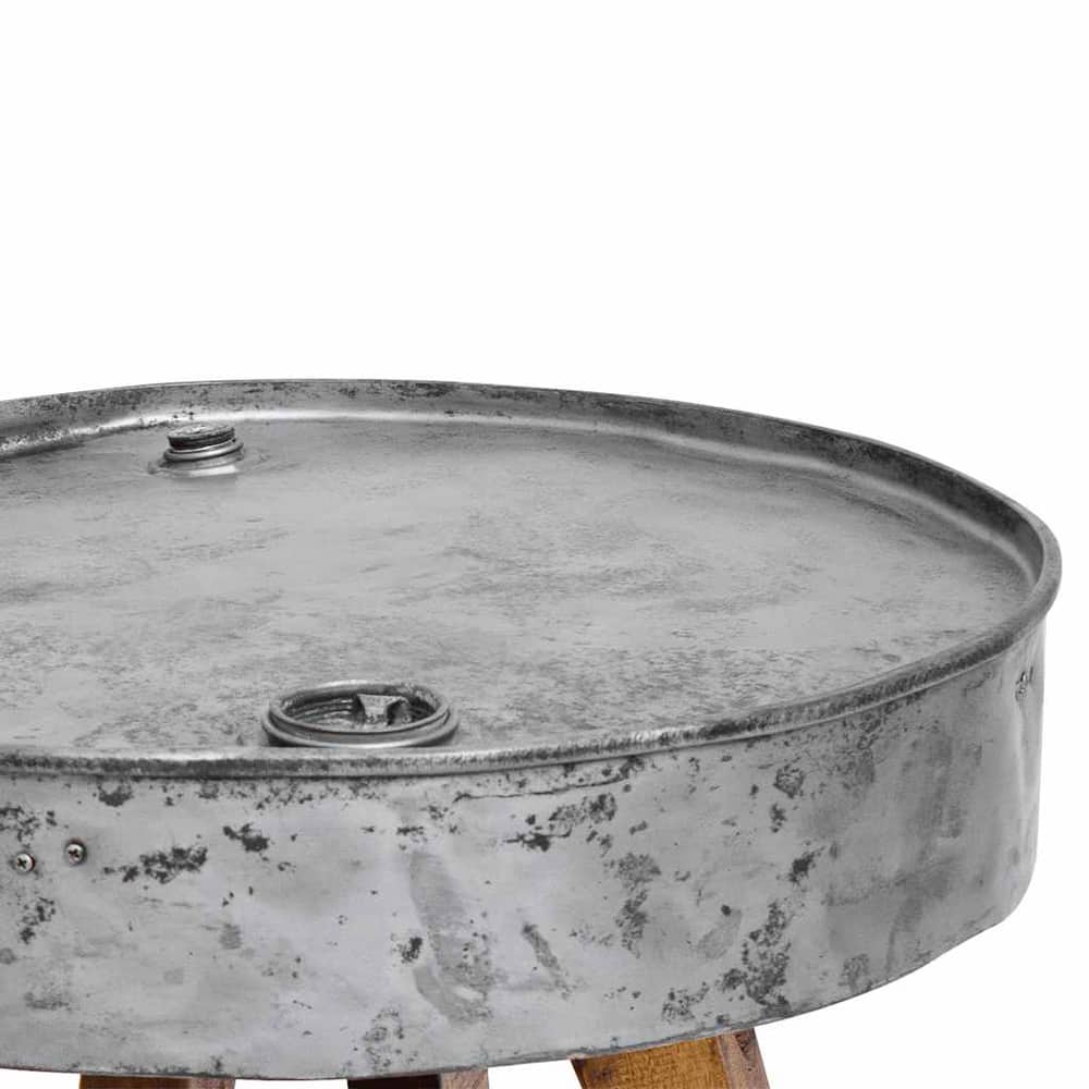 244511 vidaXL Coffee Table Mixed Recycled Wood 60x45 cm Silver 4