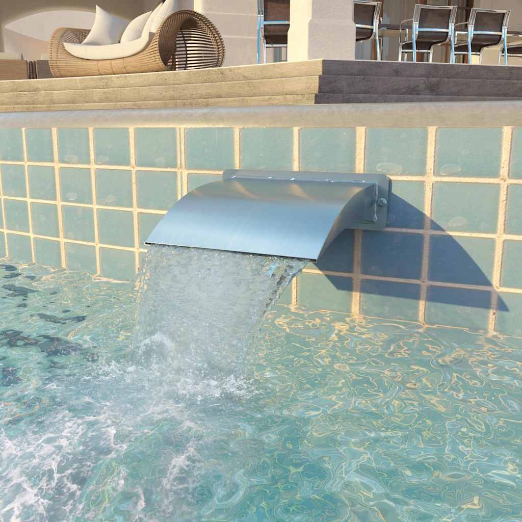 Pool Fountain Stainless Steel 30x9x26 cm Silver without LED