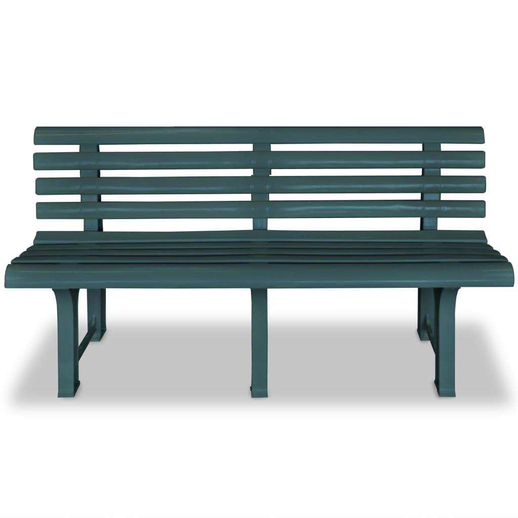 vidaXL Garden Bench 145.5 cm Plastic Green 2