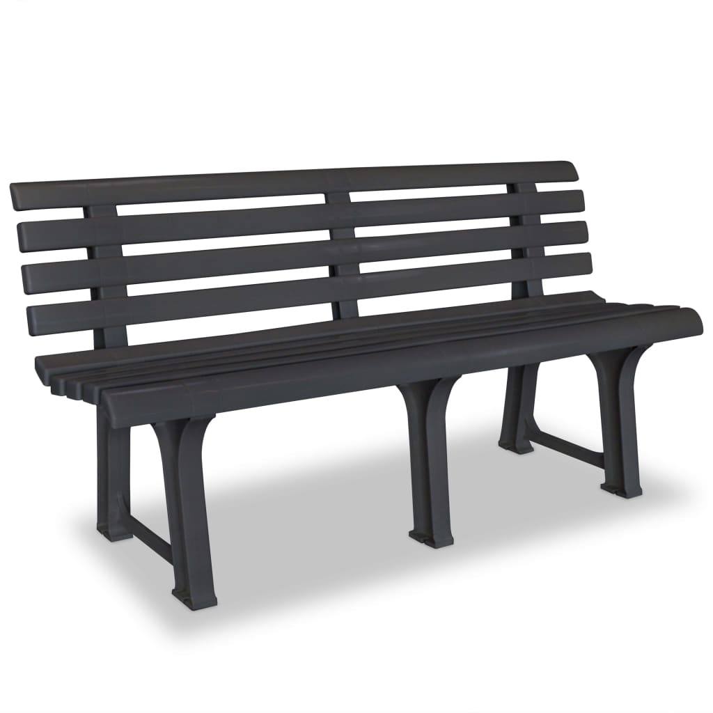 vidaXL Garden Bench 145.5 cm Plastic Anthracite 1