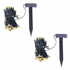 vidaXL LED Solar String Lights 2 pcs Warm White 2