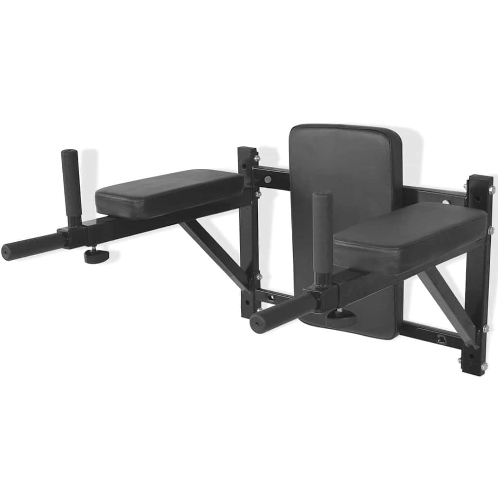 vidaXL Wall-mounted Fitness Dip Station Black 1