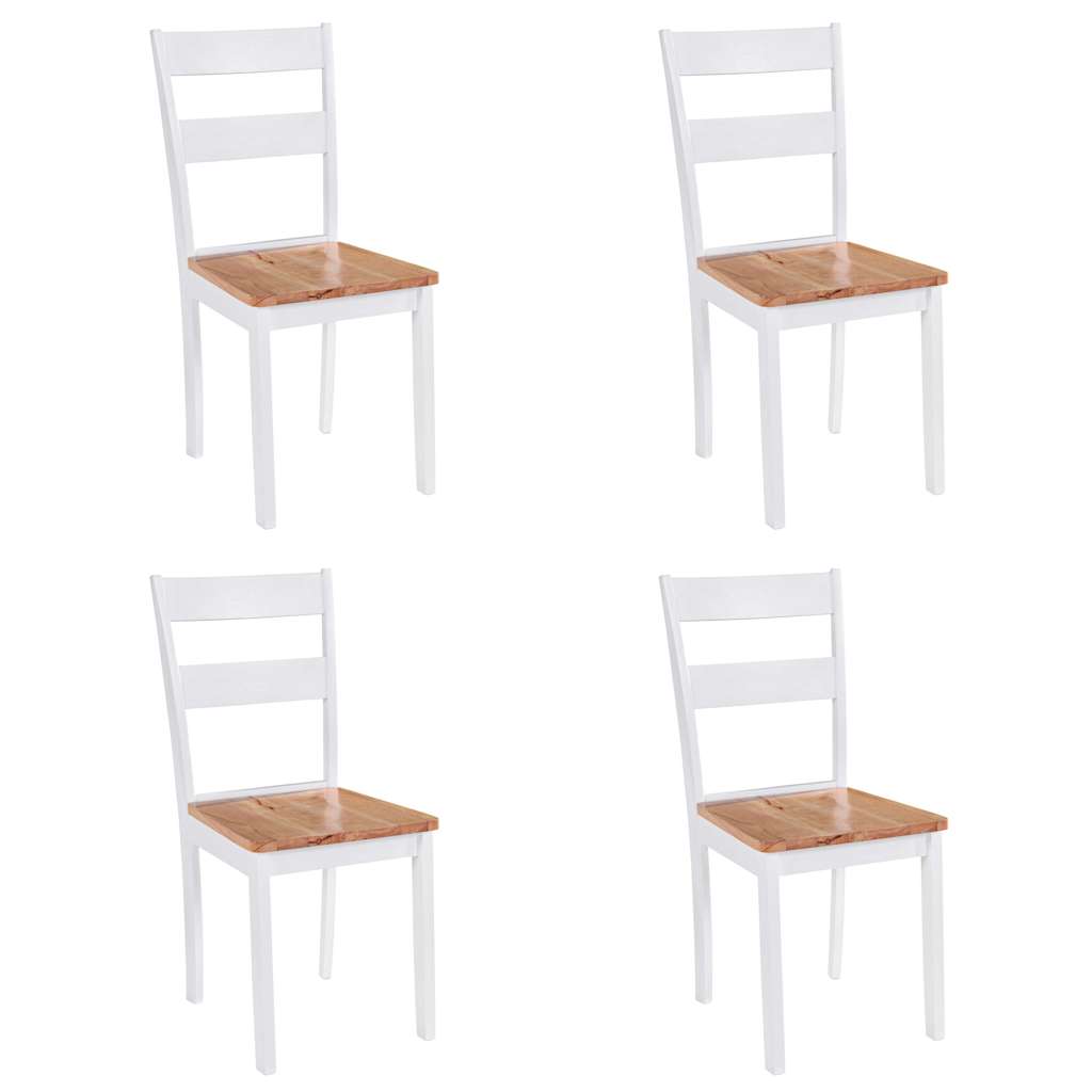 vidaXL Dining Chairs 4 pcs White Solid Rubber Wood 1