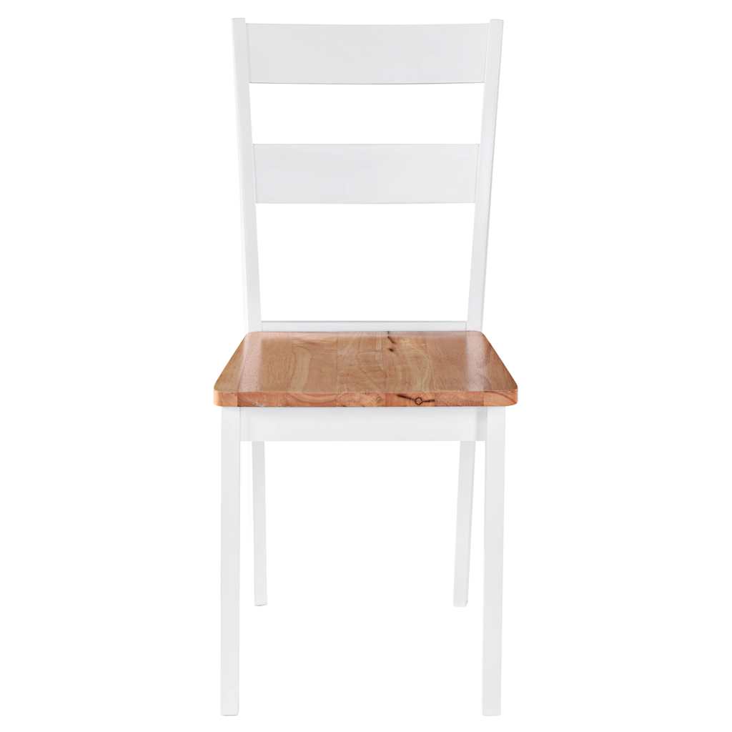 vidaXL Dining Chairs 4 pcs White Solid Rubber Wood 3