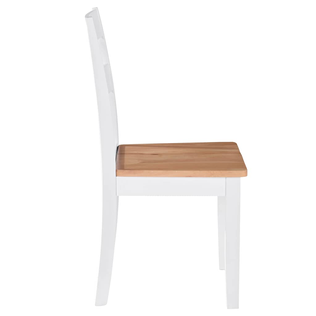 vidaXL Dining Chairs 4 pcs White Solid Rubber Wood 4