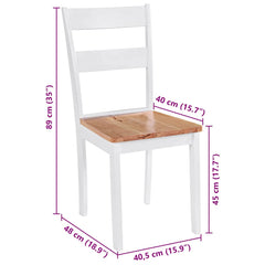vidaXL Dining Chairs 4 pcs White Solid Rubber Wood 6