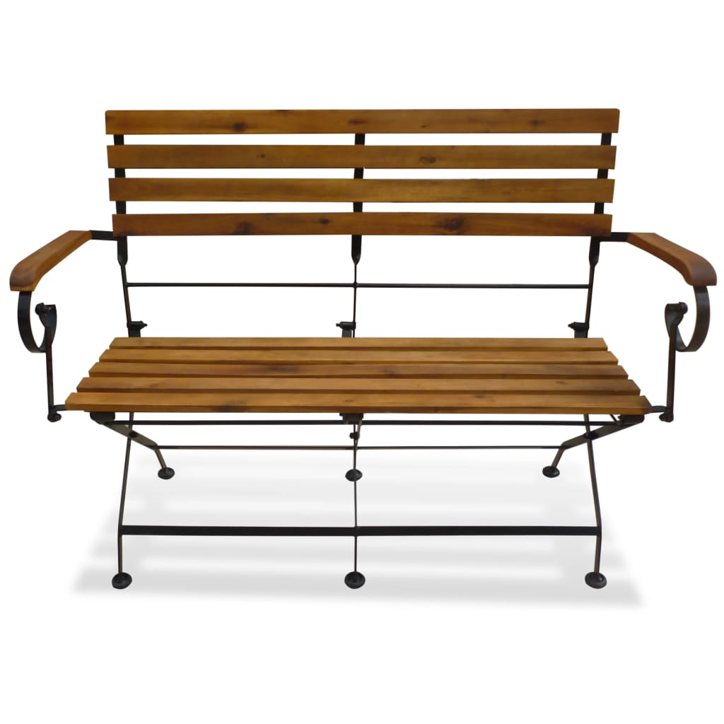 vidaXL Folding Garden Bench 112 cm Solid Acacia Wood 2
