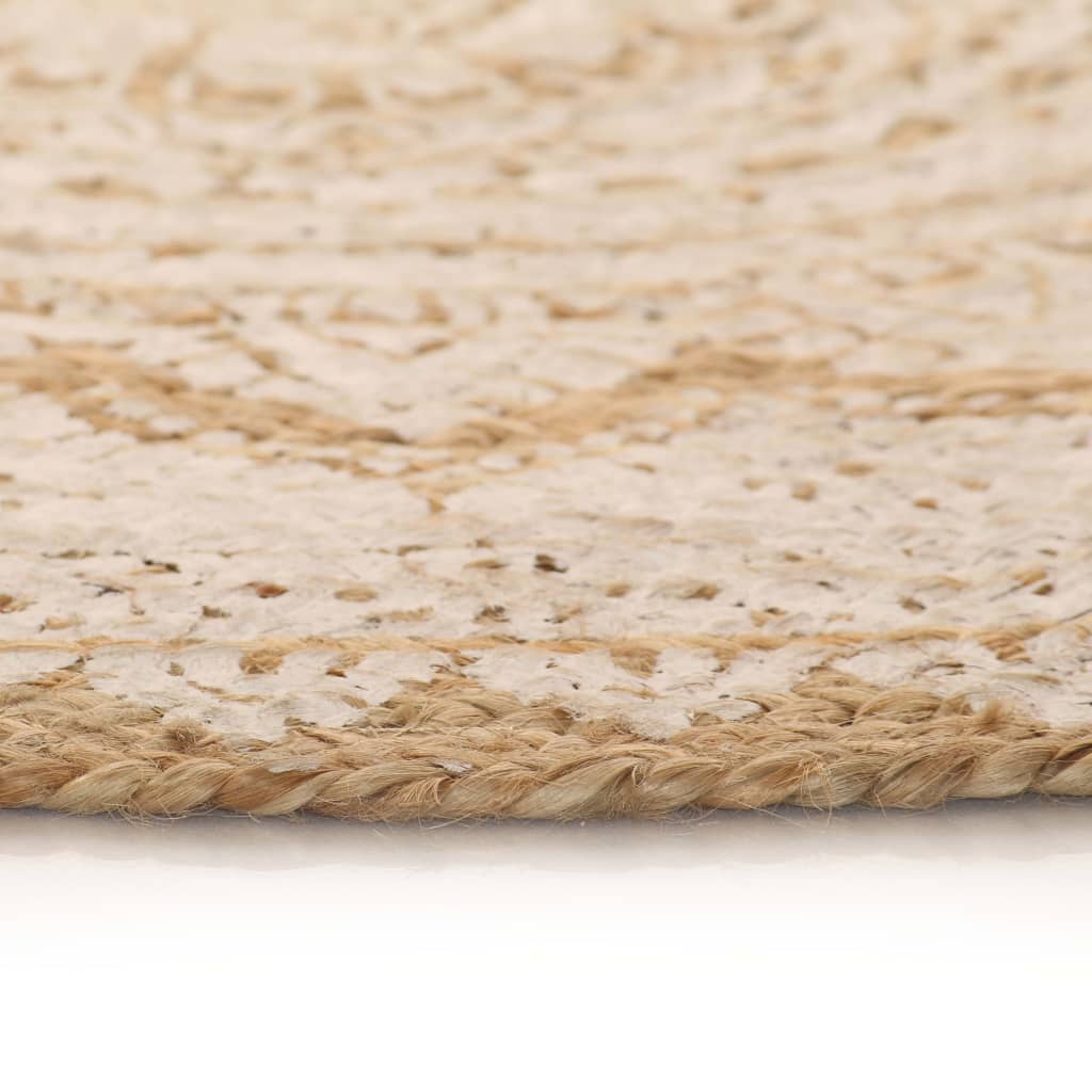 245341 vidaXL Area Rug Braided Jute Printed 150 cm Round 3