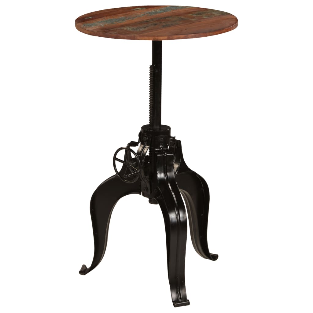 vidaXL Bar Table Solid Reclaimed Wood 60x(76-110) cm 5