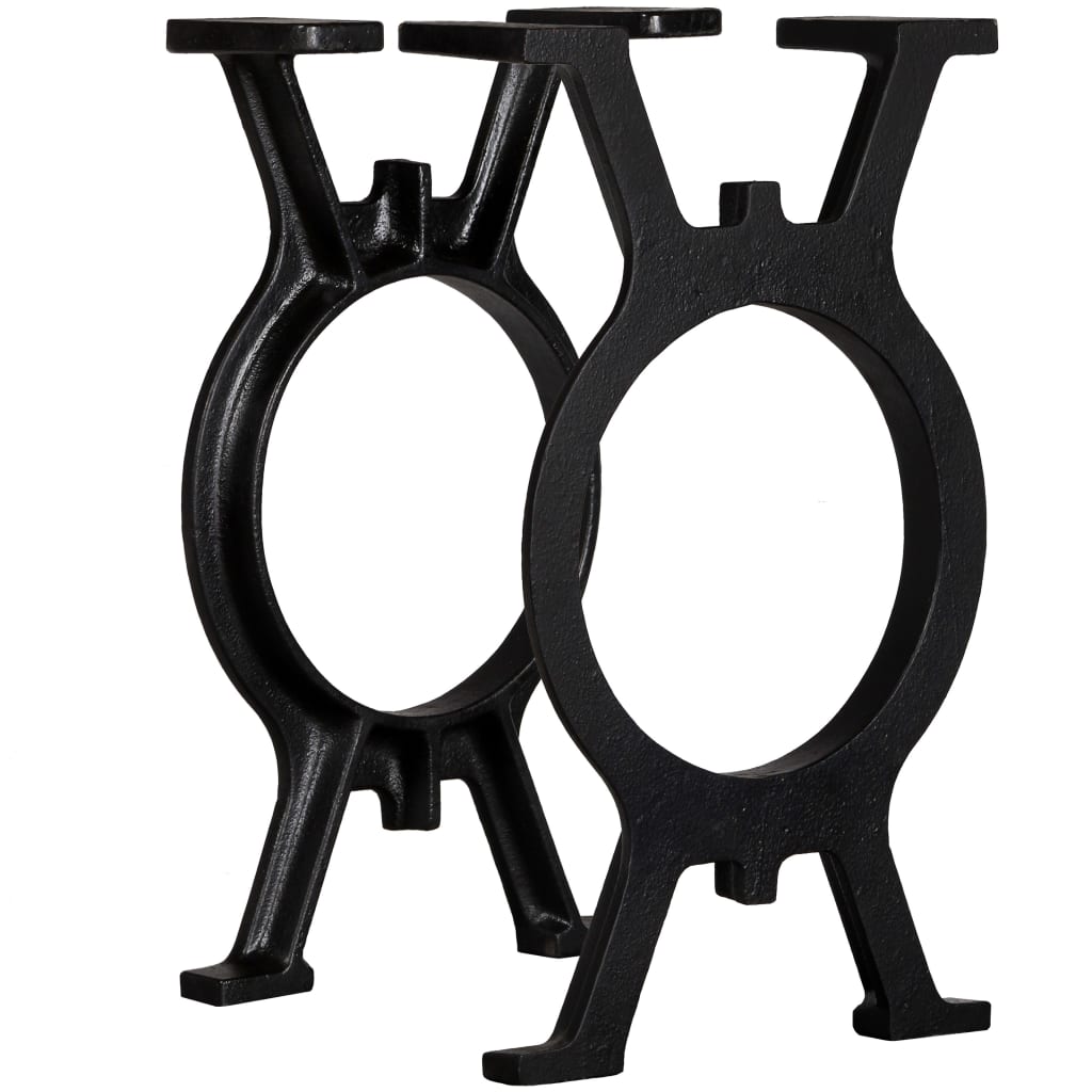 vidaXL Bench Leg | Set of 2 | Black | Cast Iron | Medium | Durable | Bench Leg 1