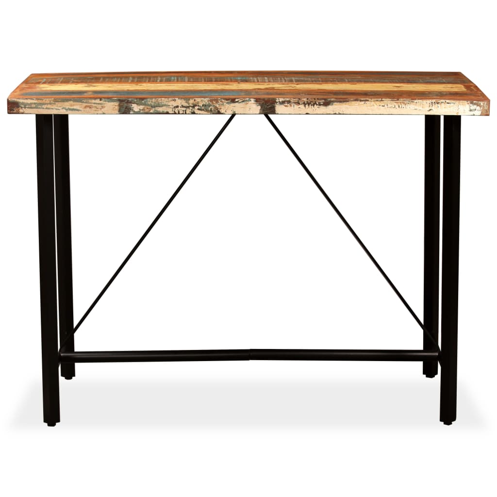 vidaXL Bar Table Solid Reclaimed Wood 150x70x107 cm 2