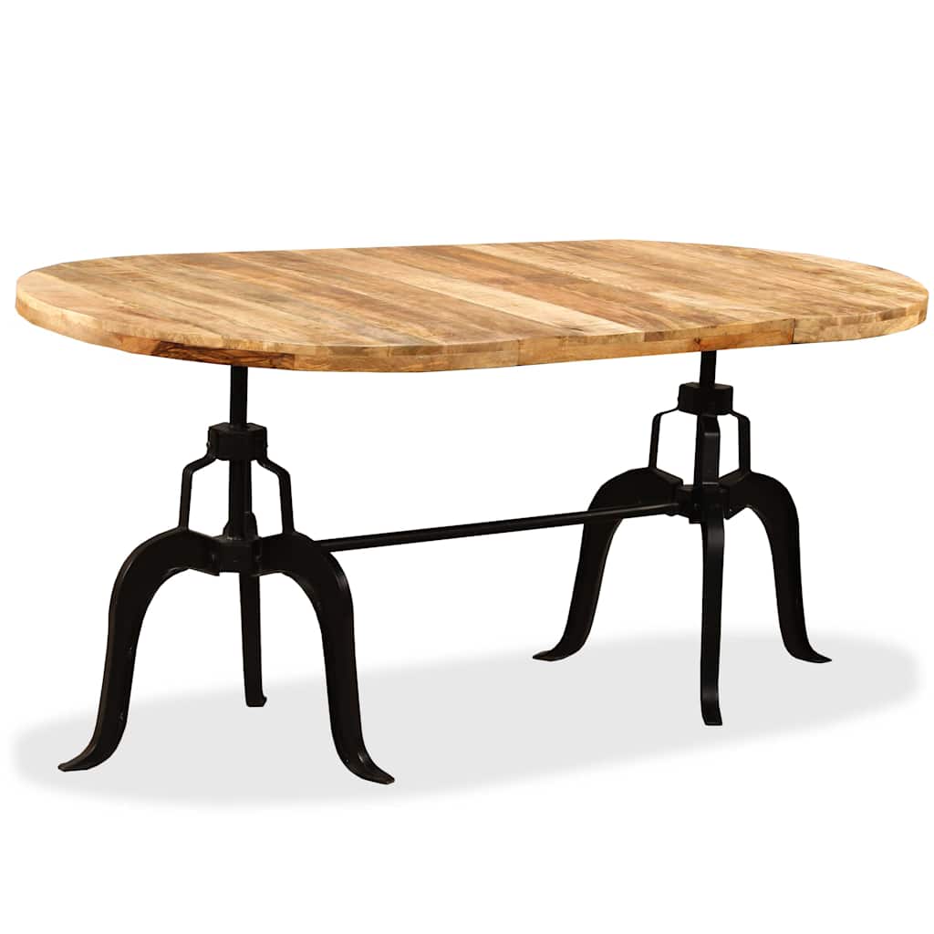 244799 vidaXL Dining Table Solid Mango Wood and Steel 180 cm 3