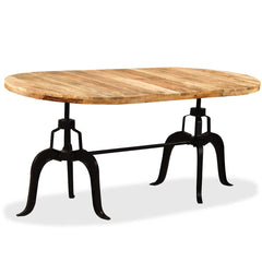 244799 vidaXL Dining Table Solid Mango Wood and Steel 180 cm 3