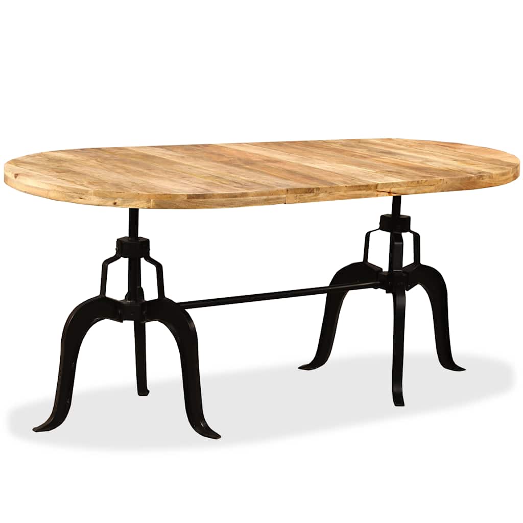 244799 vidaXL Dining Table Solid Mango Wood and Steel 180 cm 4