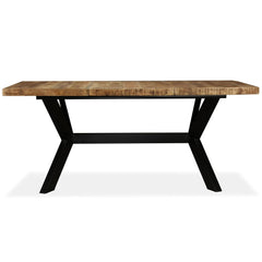 vidaXL Dining Table Solid Mango Wood and Steel Cross 180 cm 3