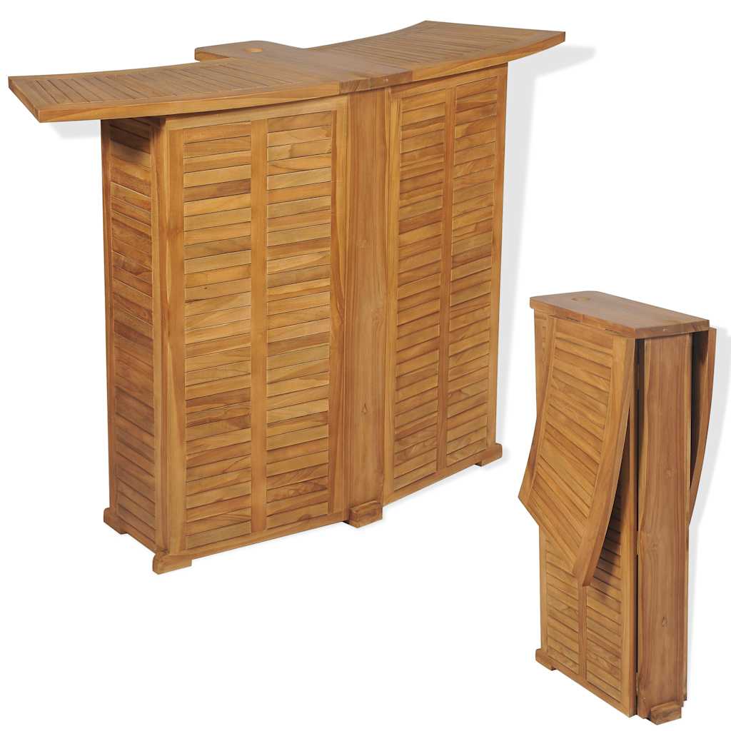 vidaXL 3 Piece Bistro Set with Folding Chairs Solid Teak Wood 3