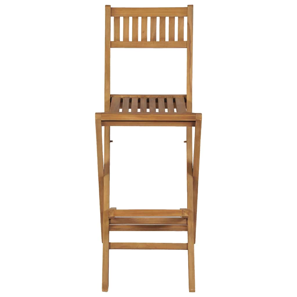 43806 vidaXL Folding Outdoor Bar Stools 2 pcs Solid Teak Wood 2