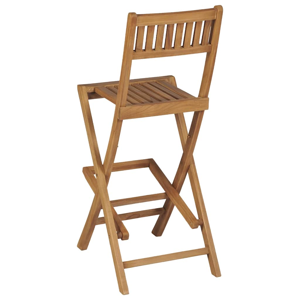 43806 vidaXL Folding Outdoor Bar Stools 2 pcs Solid Teak Wood 3
