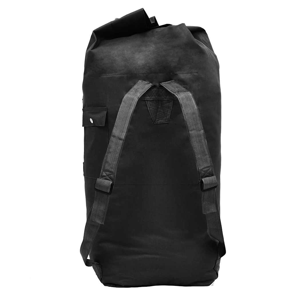 91387 vidaXL Army-Style Duffel Bag 85 L Black 3