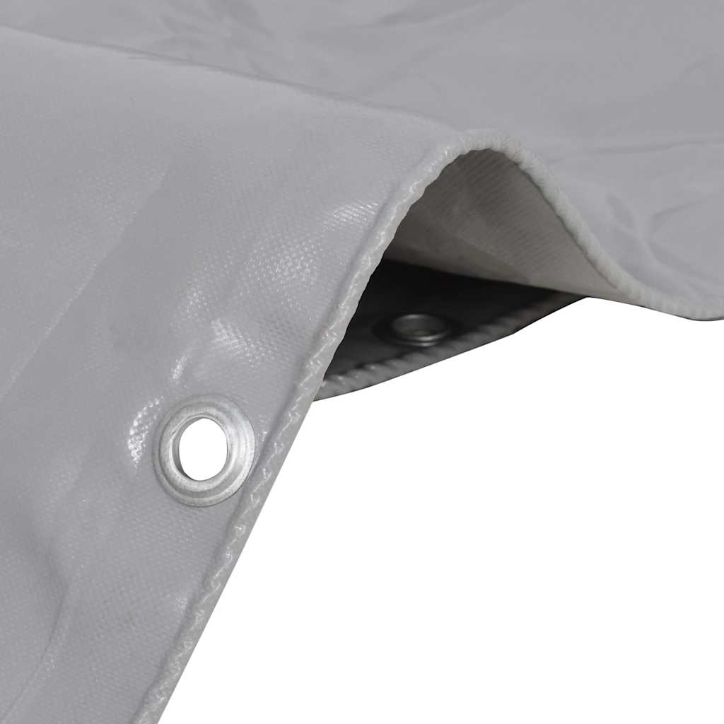 vidaXL Tarpaulins Grey 3 x 3 m Canvas with PVC Coating 2