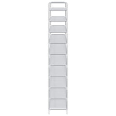 245631 vidaXL Shoe Rack with 10 Shelves Metal and Non-woven Fabric Silver 4