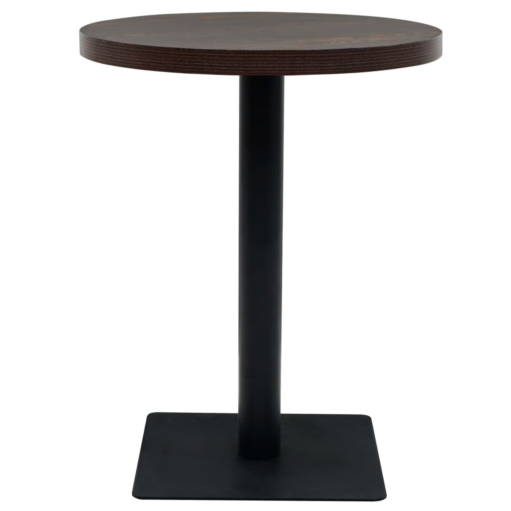 vidaXL Bistro Table MDF and Steel Round 60x75 cm Dark Ash 3