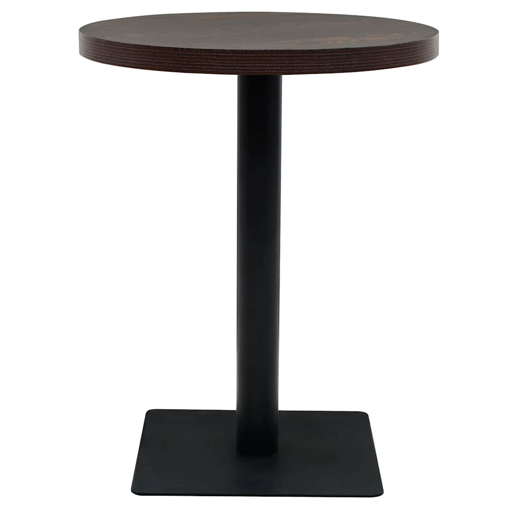 Bistro Table MDF and Steel Square Dark ash Ø 60 x 75 cm