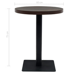 vidaXL Bistro Table MDF and Steel Round 60x75 cm Dark Ash 6
