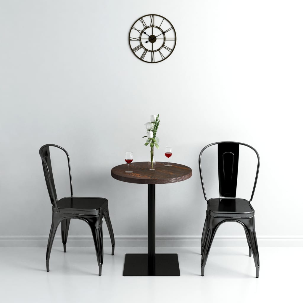 vidaXL Bistro Table MDF and Steel Round 60x75 cm Dark Ash 1