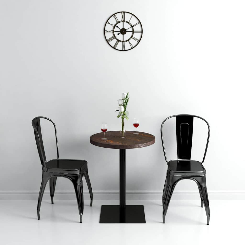 Bistro Table MDF and Steel Square Dark ash Ø 60 x 75 cm