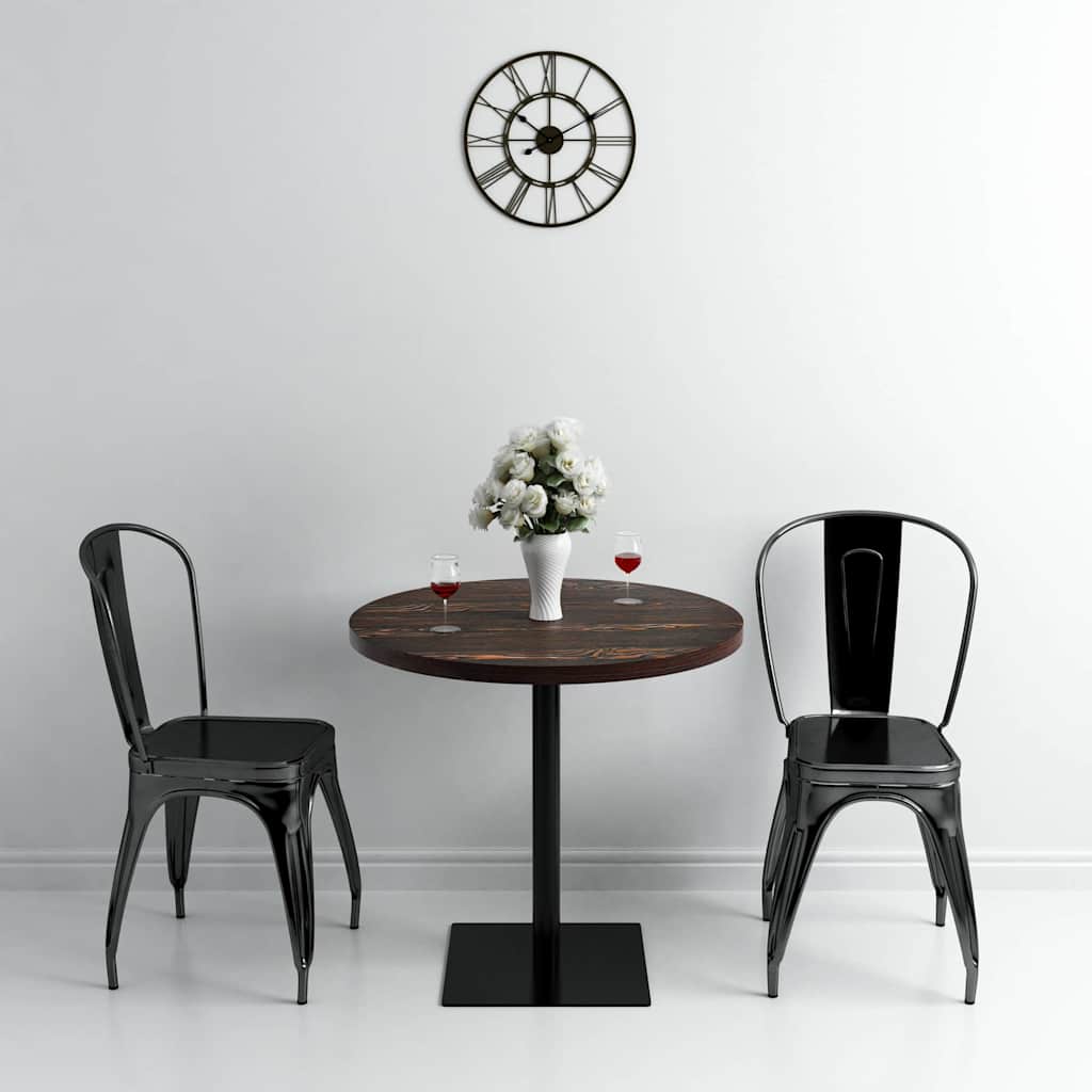 Bistro Table MDF and Steel Square Dark ash Ø 80 x 75 cm